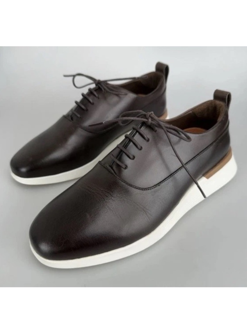 Wolf & Shepherd Crossover Longwing Leather Hybrid Dress Shoe Brown Size 8.5 US